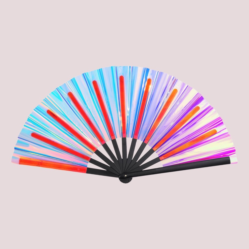 NWT Holographic‎ 13” Large Handheld Fan